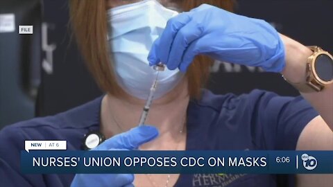 Nurses' union opposes CDC on masks
