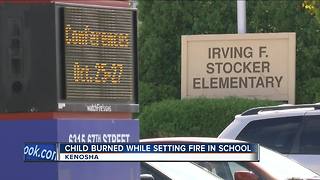 Kenosha student starts school bathroom fire