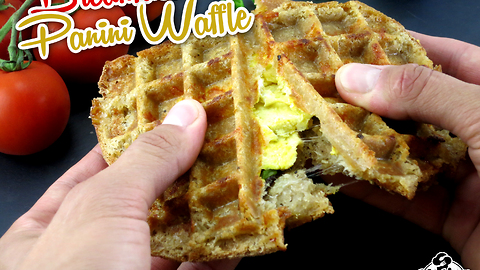 Breakfast panini waffles