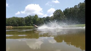 Traxxas Rustler Hydroplane Super Slow Motion!