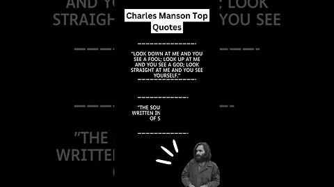 Charles Manson Quotes! #quotes #crime #truecrime #criminal #charlesmanson #shorts #horrorshorts