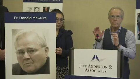 Lawyer Jeff Anderson press conference on lawsuit involving pedophile Jesuit Donald McGuire S.J.