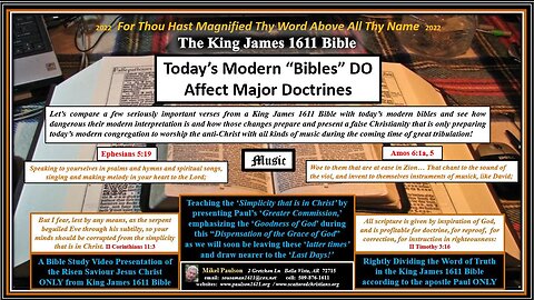 Modern Bibles DO Affect Major Doctrine - Music!