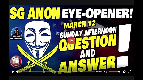 SG ANON Sunday Afternoon LIVE Q&A, March 12! Tribunals, White Hat Ops, NESARA & QFS