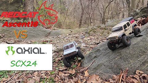 Box stock Ascent 18 vs modified scx24 crawl up the Boulder and you wont believe the outcome
