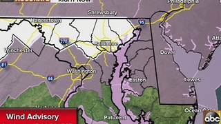 Wind Advisories in effect in Maryland Monday