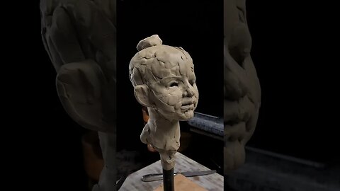 Sculpting 6 Year Old Girl Portrait In Clay. #portraitsculpting