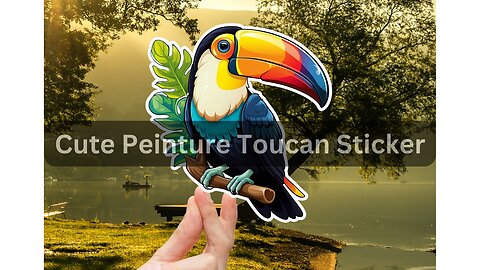 Cute Peinture Toucan Sticker, Peinture Toucan Decal, Peinture Toucan Vinyl Stickers, Toucan Gifts