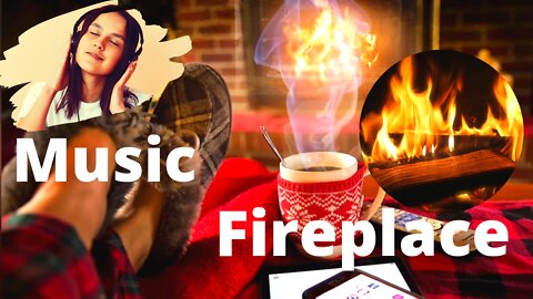 Relaxing Fireplace with Music, for Studying / to Sleep