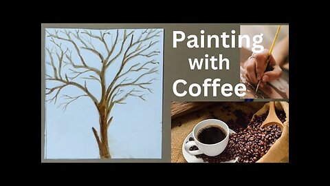 Landscape Painting with coffee |scenery drawing | Easy| Coffee Painting || S Kamal Art and Craft