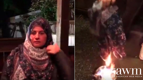 Footage Of Woman Removing Hijabs And Burning Them In Protest Of Islamic Law Goes Viral
