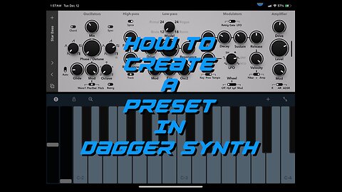 How to create a Preset in Dagger Synth