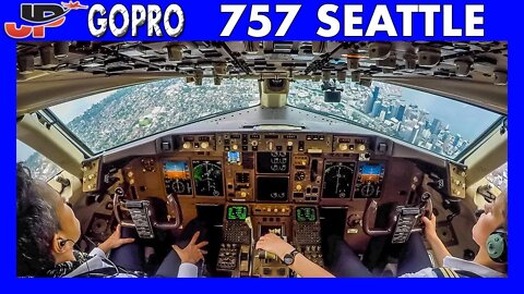 BOEING 757-200 landing at Seattle Sea-Tac Airport | Flight Deck GoPro View