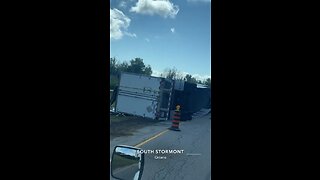 Transport Truck Rollover In Highway 401