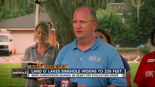 Land O' Lakes sinkhole widens to 235 feet