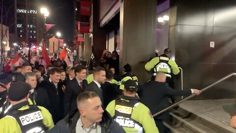 Canadian Prime Minster Justin Trudeau Swarmed By Angry Protesters