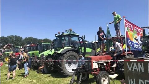 EPIC Dutch farmers use 350 tractors to send message to government