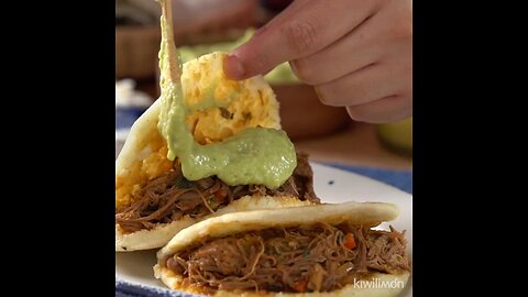 Venezuelan Arepas with Shredded Beef