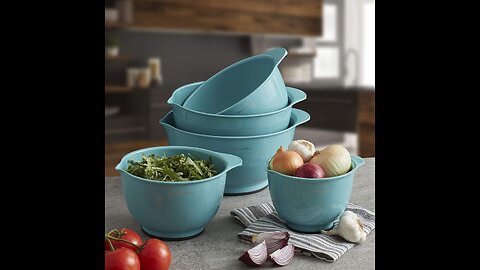 KitchenAid Classic Mixing Bowls, Set of 5, Aqua Sky 2