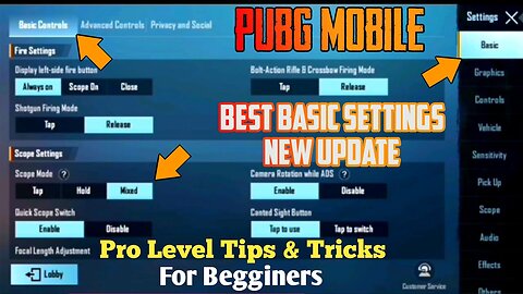 pubg mobile basic settings new update 1.7 2021 | bgmi tips and tricks | pubg mobile | SSG KING YT