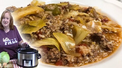 CROCKPOT CABBAGE ROLL SOUP RECIPE | It's Fall Y'all | Cook with Me Crockpot Easy Dump and Go Recipe