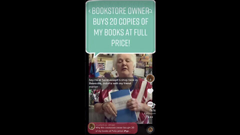 why did this bookstore owner buy TWENTY of my books at FULL PRICE