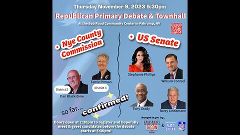 2023 GOP Primary Debate & Townhall Pahrump November 9th 5:30pm - preview