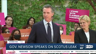 California Governor Gavin Newsom speaks out on SCOTUS lead