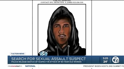 Police release sketch of suspect accused of sexually assaulting an 80-year-old woman in Detroit