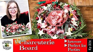 Holiday Wreath Meat and Cheese Board | Keto and Carnivore Charcuterie Board |