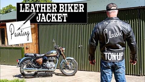 I Painted my Leather Biker Jacket! Calligraphy Writing in 1960's Ton Up Cafe Racer Motorbike Style.