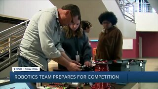 Booker T. Washington High School robotics team preparing for competition