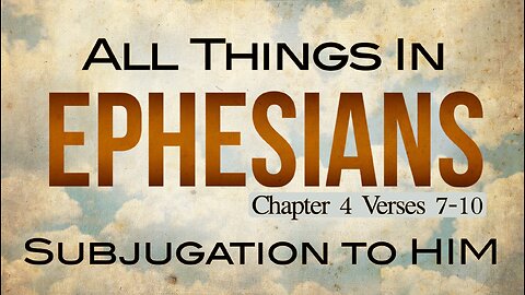 CFC Sunday Sermon - November 12, 2023 - All Things In Subjugation To HIM