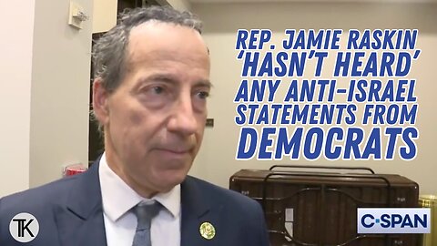 Dem Rep. Raskin Claims He Has’ Not Seen Any’ Anti-Israel Comments from Democrats