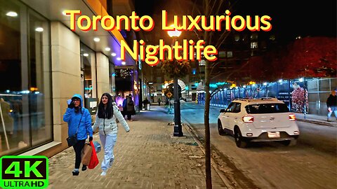 【4K】Luxurious Nightlife in Yorkville Village Downtown Toronto Canada 🇨🇦