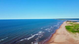 Flying Around a Beach in Canada