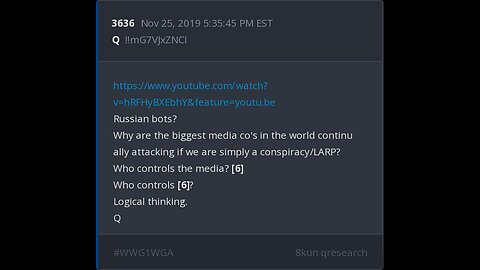 DISINFORMATION, RUSSIAN BOTS? WHO CONTROLS THE MEDIA? LOGICAL THINKING Q