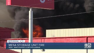 Firefighters battle storage facility fire near Country Club Drive and Southern Avenue in Mesa