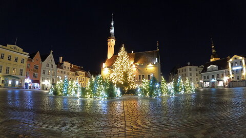 Cloudless Old Town at Night