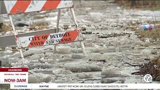 Icy mess floods neighborhood roads