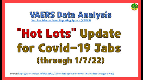“Hot Lots” Update for Covid-19 Jabs (through 1/7/22)