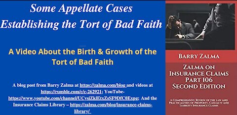 Some Appellate Cases Establishing the Tort of Bad Faith