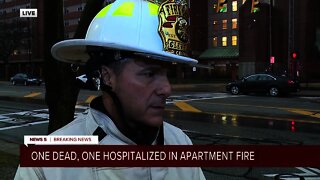 Man dies after fire breaks out at senior high-rise in Cleveland