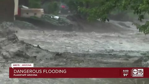 Residents cleaning up from massive flooding in Flagstaff