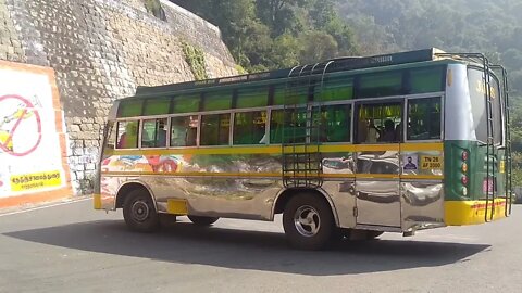 Online Anand: Private Bus Turning Hairpin Bend Hills Road Monkey Crossing Kollimalai Hills Namakkal