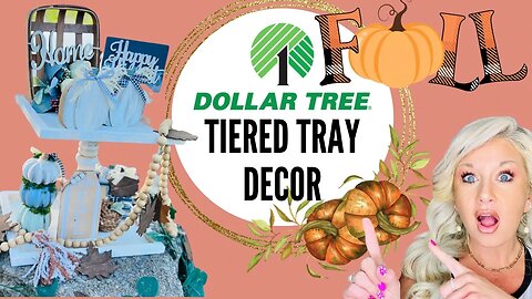 High end Dollar Tree Fall tiered tray DIY’s, Dollar Tree DIY’s, Blessed Beyond Measure