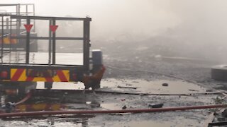 SOUTH AFRICA - Durban - Fire at Jumbo's towing yard (Videos) (GY8)