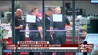 QuikTrip clerk hit with chain during robbery