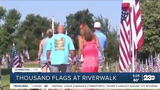 Thousand flags at Riverwalk in honor of Memorial Day