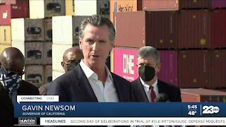 Gov. Newsom visits L.A. ports to address supply chain issues